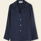 Silk Charmeuse Pajama Shirt - Blu
