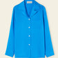 Silk Charmeuse Pajama Shirt - Royal