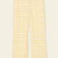 Italian linen gingham yellow straight pant.