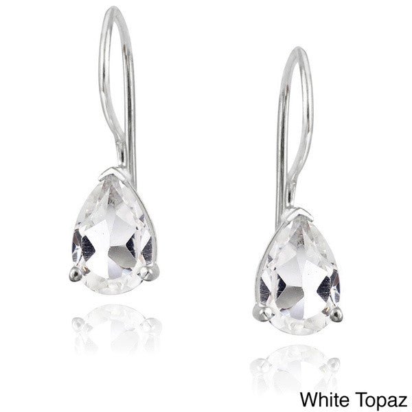 Glitzy Rocks 1 2/3ct TGW Gemstone Teardrop Earrings