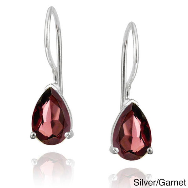 Glitzy Rocks 1 2/3ct TGW Gemstone Teardrop Earrings