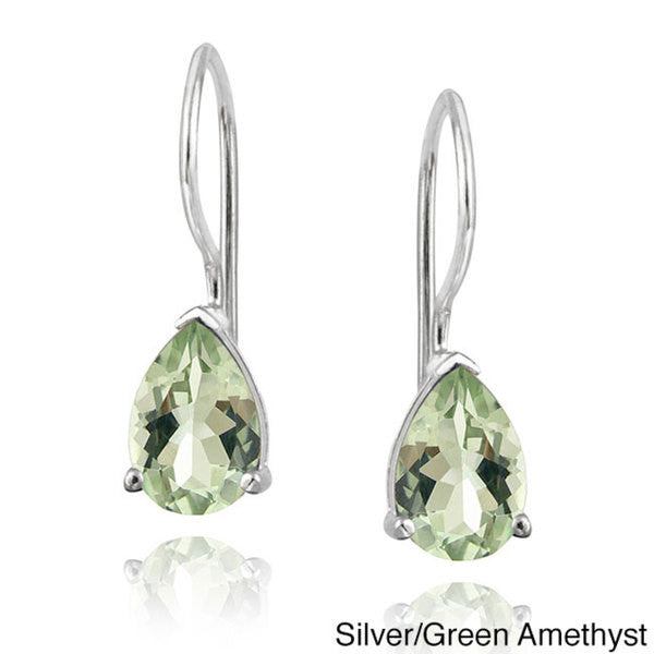 Glitzy Rocks 1 2/3ct TGW Gemstone Teardrop Earrings