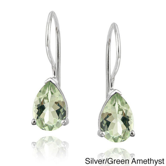 Glitzy Rocks 1 2/3ct TGW Gemstone Teardrop Earrings