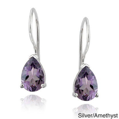 Glitzy Rocks 1 2/3ct TGW Gemstone Teardrop Earrings