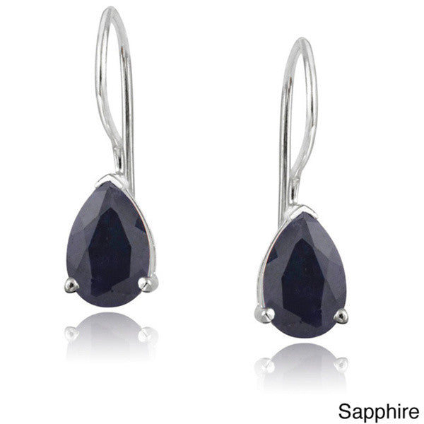 Glitzy Rocks 1 2/3ct TGW Gemstone Teardrop Earrings