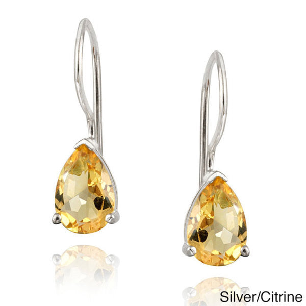 Glitzy Rocks 1 2/3ct TGW Gemstone Teardrop Earrings