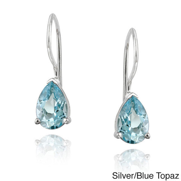 Glitzy Rocks 1 2/3ct TGW Gemstone Teardrop Earrings