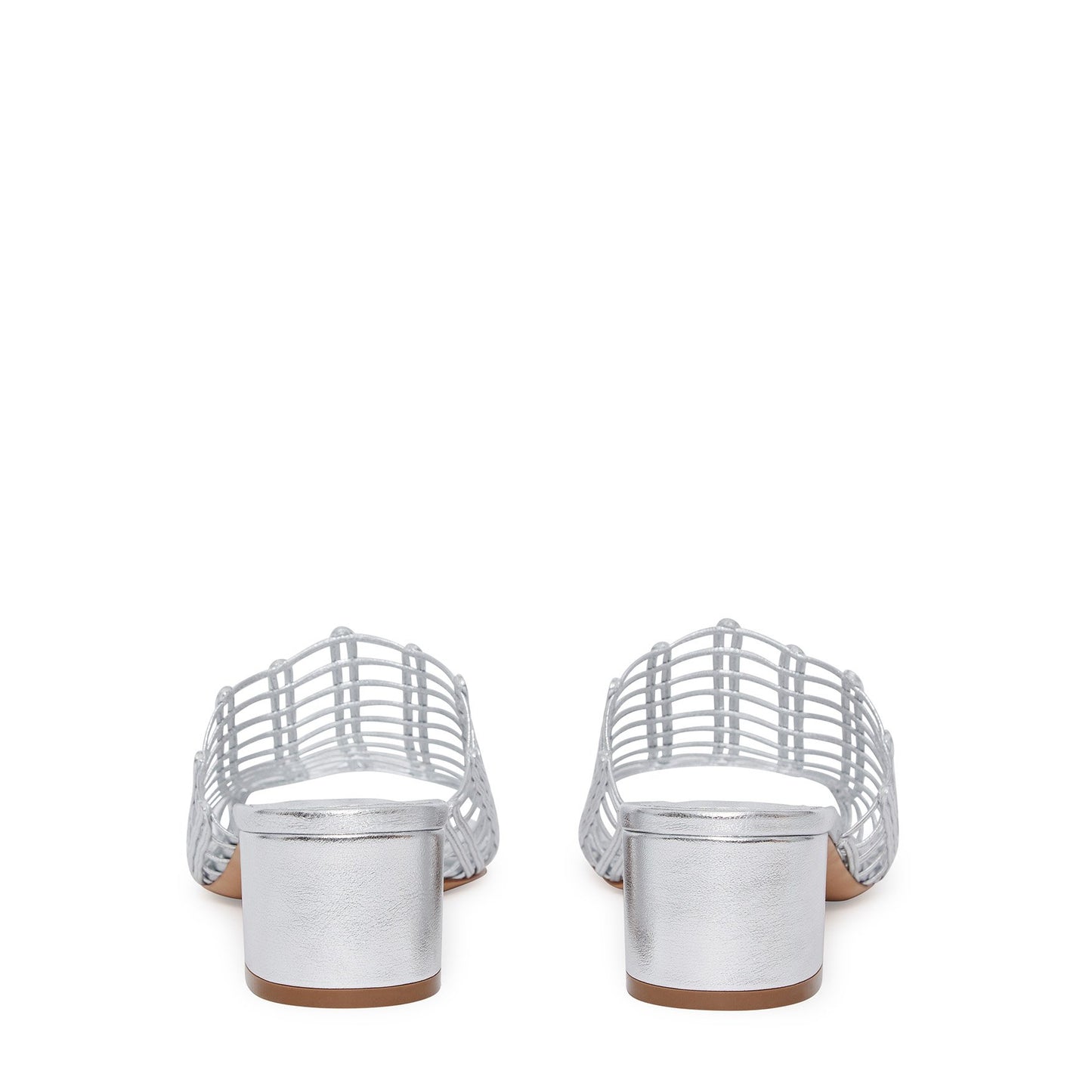 Lamb Grid Mule - Silver - Mansur Gavriel. Designed in NYC, made in Italy.