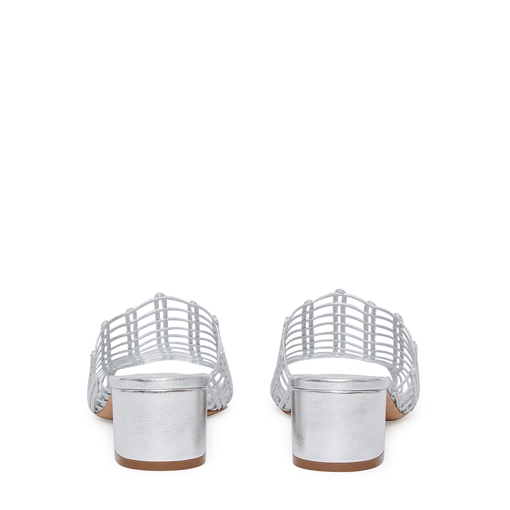 Lamb Grid Mule - Silver - Mansur Gavriel. Designed in NYC, made in Italy.