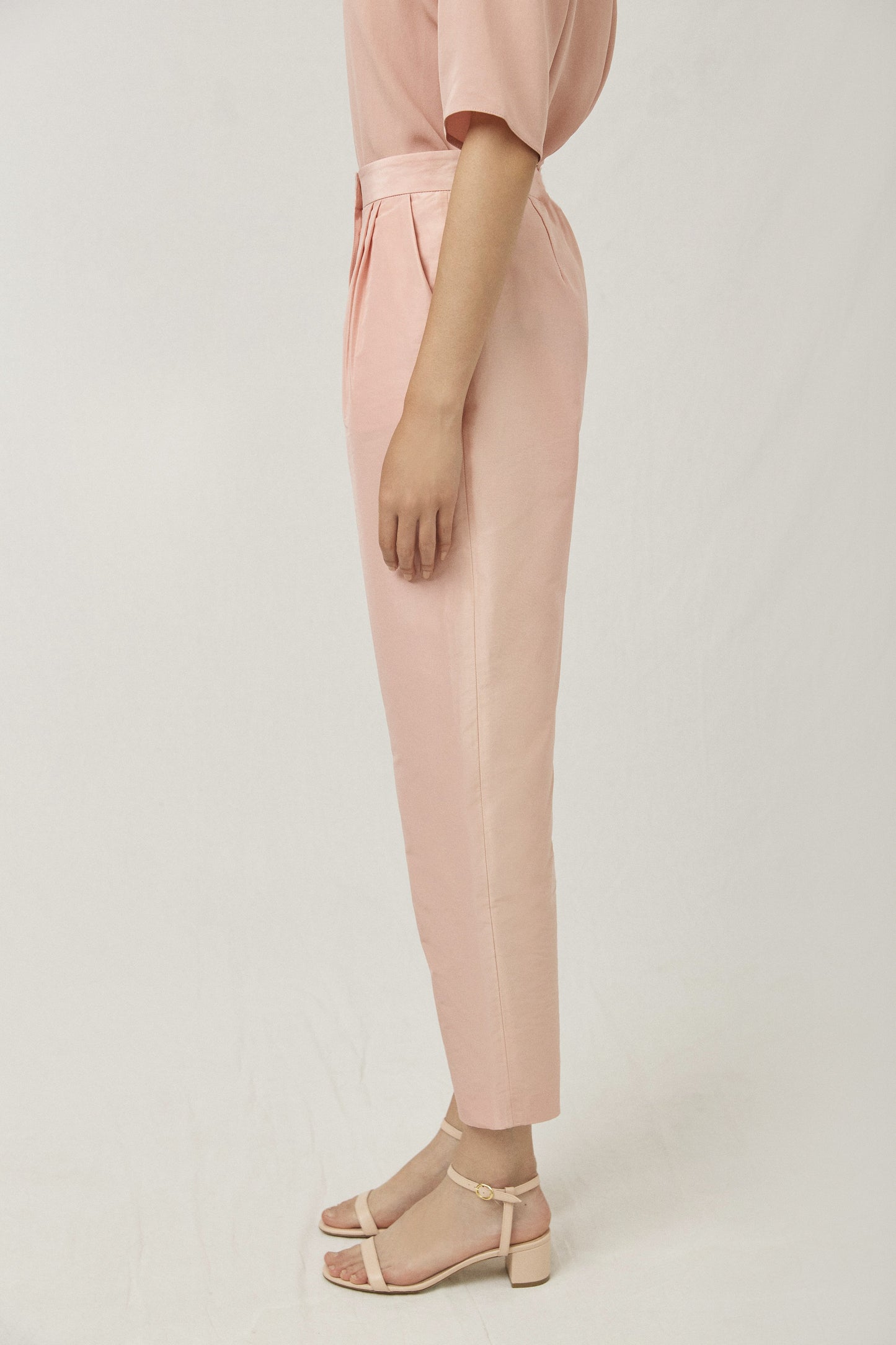 Taffeta High Waisted Pant - Blush