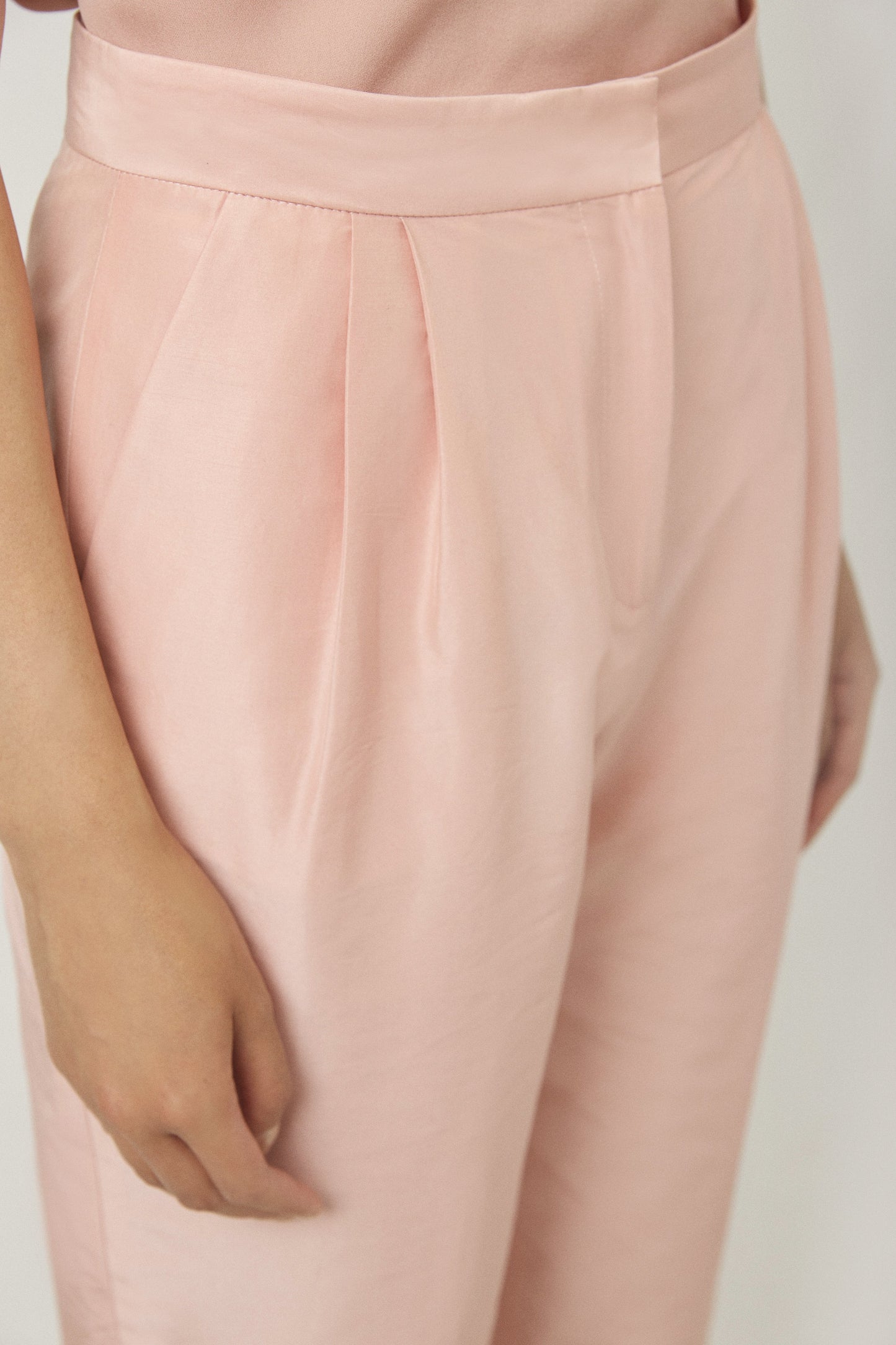 Taffeta High Waisted Pant - Blush