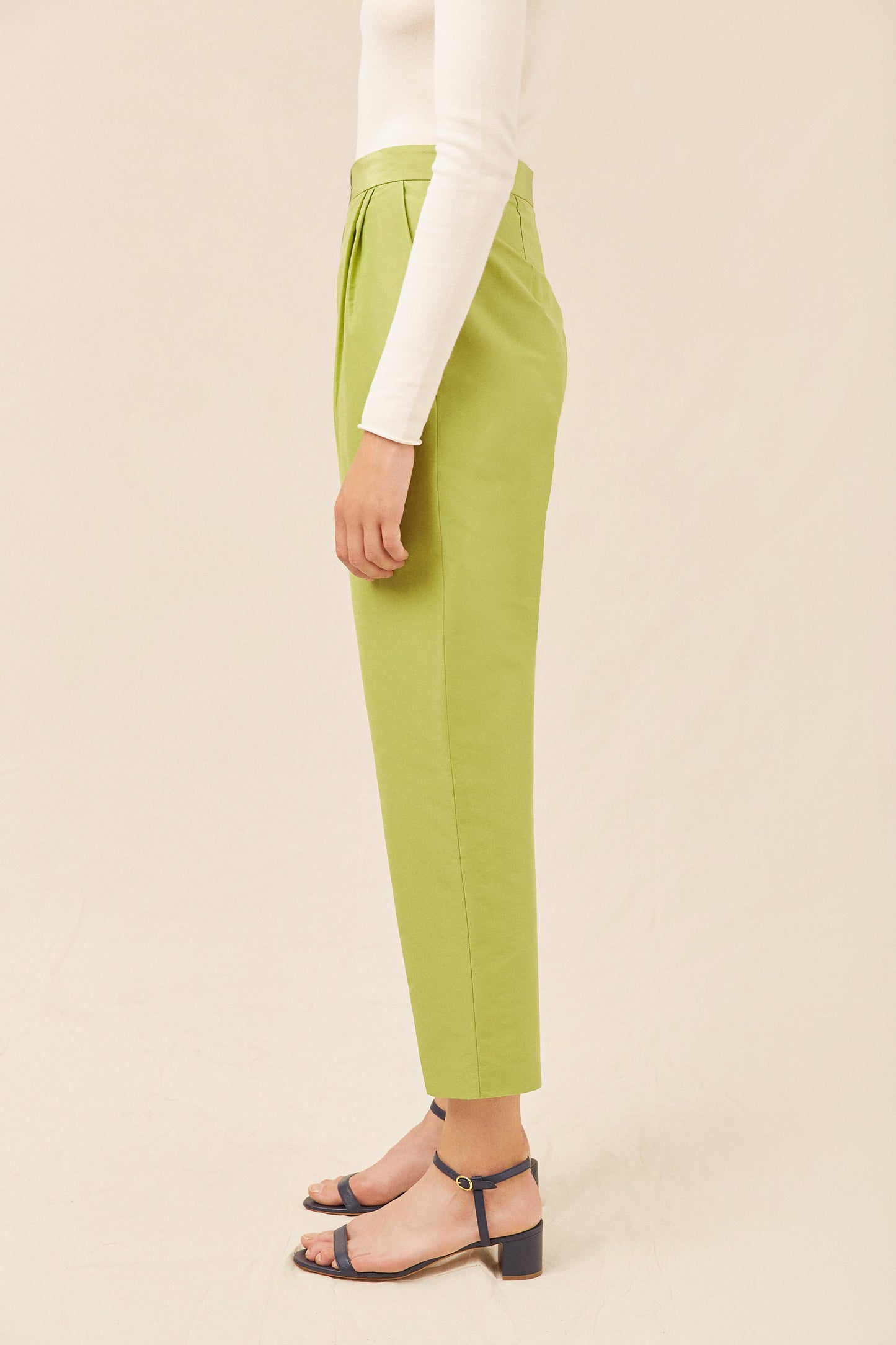 Taffeta High Waisted Pant - Green