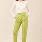 Taffeta High Waisted Pant - Green