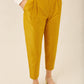 Taffeta High Waisted Pant - Mustard