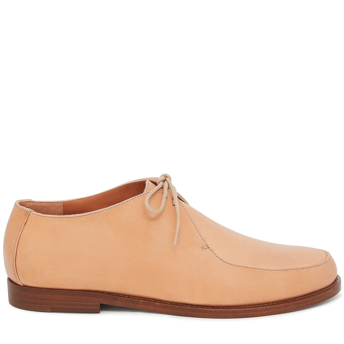 Italian vegetable tanned leather cammello lace up oxford with vegetable tanned insole.