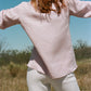Italian linen blush flared sleeve top.