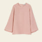 Italian linen blush flared sleeve top.