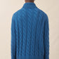 Men's Cashmere Cable Knit Turtleneck - Teal