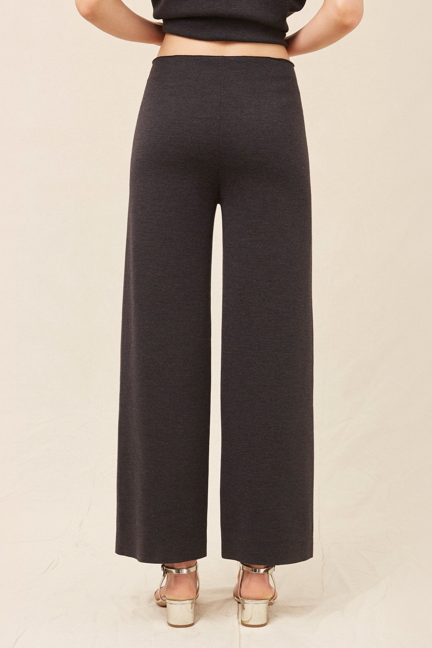 Wool Milano Trousers - Dark Grey Melange - Mansur Gavriel. Designed in NYC, made in Italy.