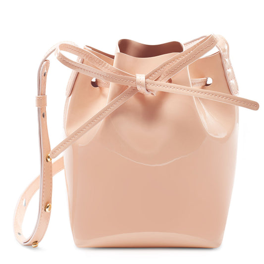 Patent Mini Bucket Bag - Rosa