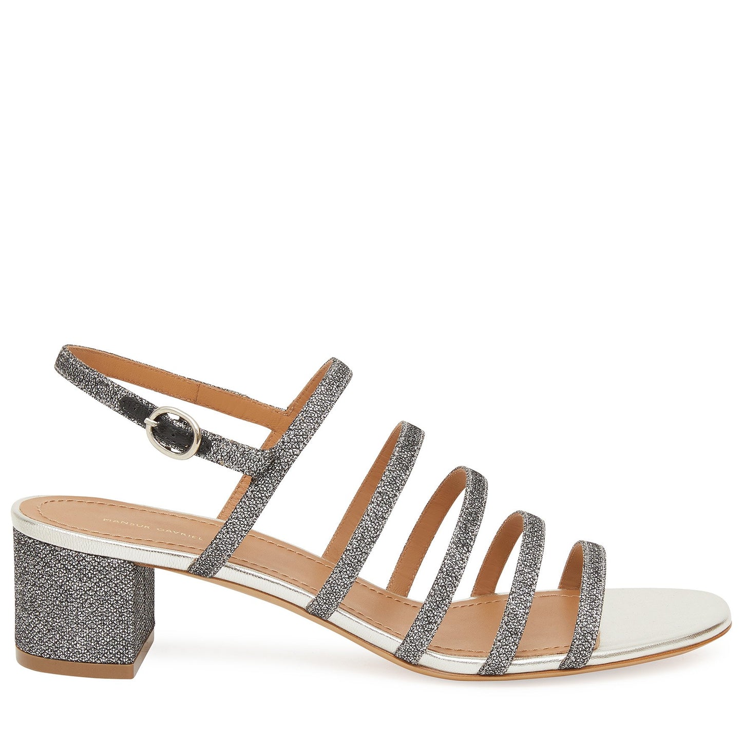 Glitter Multi Strap Slingback - Silver