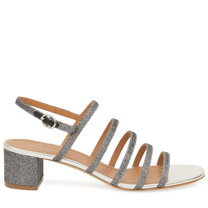Glitter Multi Strap Slingback - Silver