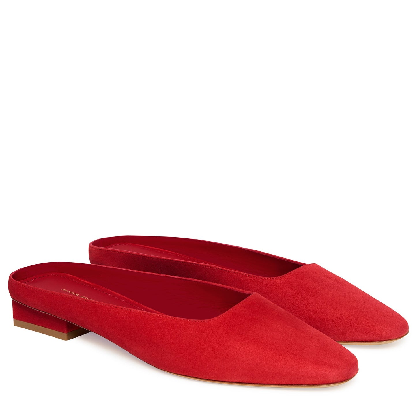 Suede Rectangular Slide - Flamma - Mansur Gavriel. Designed in NYC, made in Italy.