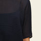 Wavy Silk Short Sleeve Blouse - Blu - Mansur Gavriel. Designed in NYC, made in Italy.