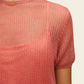 Mohair Short Sleeve Sweater - Blush - Mansur Gavriel. Designed in NYC, made in Italy.