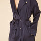 Silk Charmeuse Flowy Trench - Blu