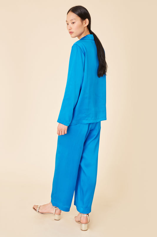 Silk Charmeuse Pajama Pant - Royal