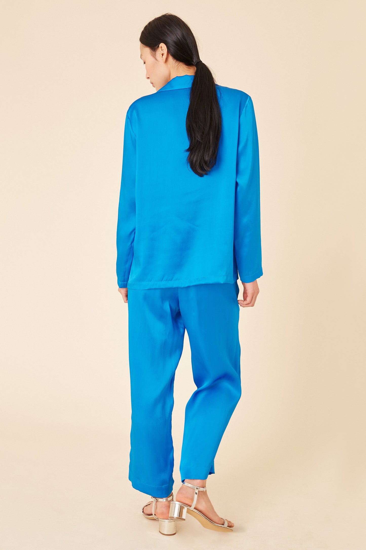 Silk Charmeuse Pajama Pant - Royal