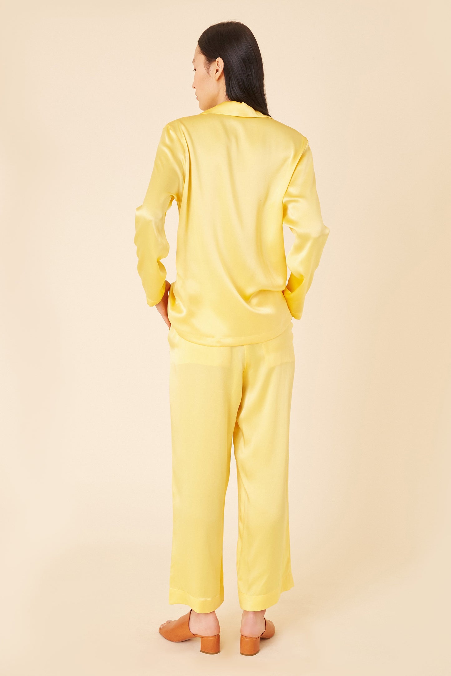 Silk Charmeuse Pajama Shirt - Sun