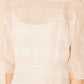 Silk Voile Stripe Fine Dress - White