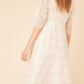 Silk Voile Stripe Fine Dress - White