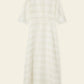 Silk Voile Stripe Fine Dress - White