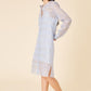 Silk Voile Stripe Tunic Dress - Sky Blue