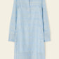 Silk Voile Stripe Tunic Dress - Sky Blue