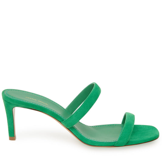 Italian suede leather green fino sandal.