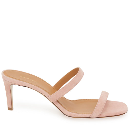 Italian suede leather light pink fino sandal.