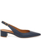 Italian lambskin leather navy slingback heel with lambskin leather insole.