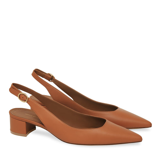 Lamb Slingback Heel - Saddle
