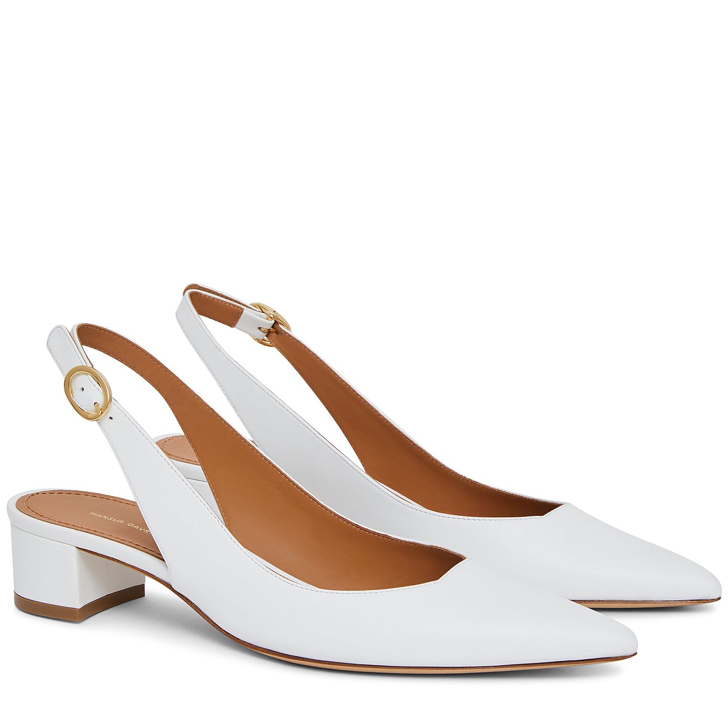 Lamb Slingback Heel - White - Mansur Gavriel. Designed in NYC, made in Italy.