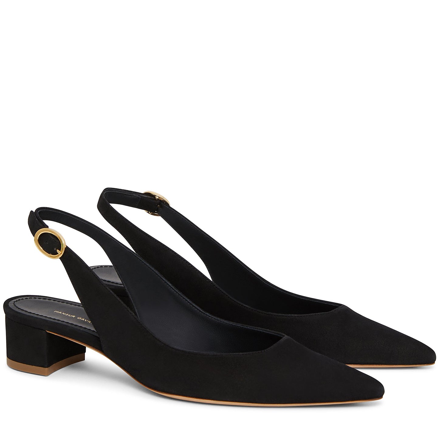 Suede Slingback Heel - Black - Mansur Gavriel. Designed in NYC, made in Italy.