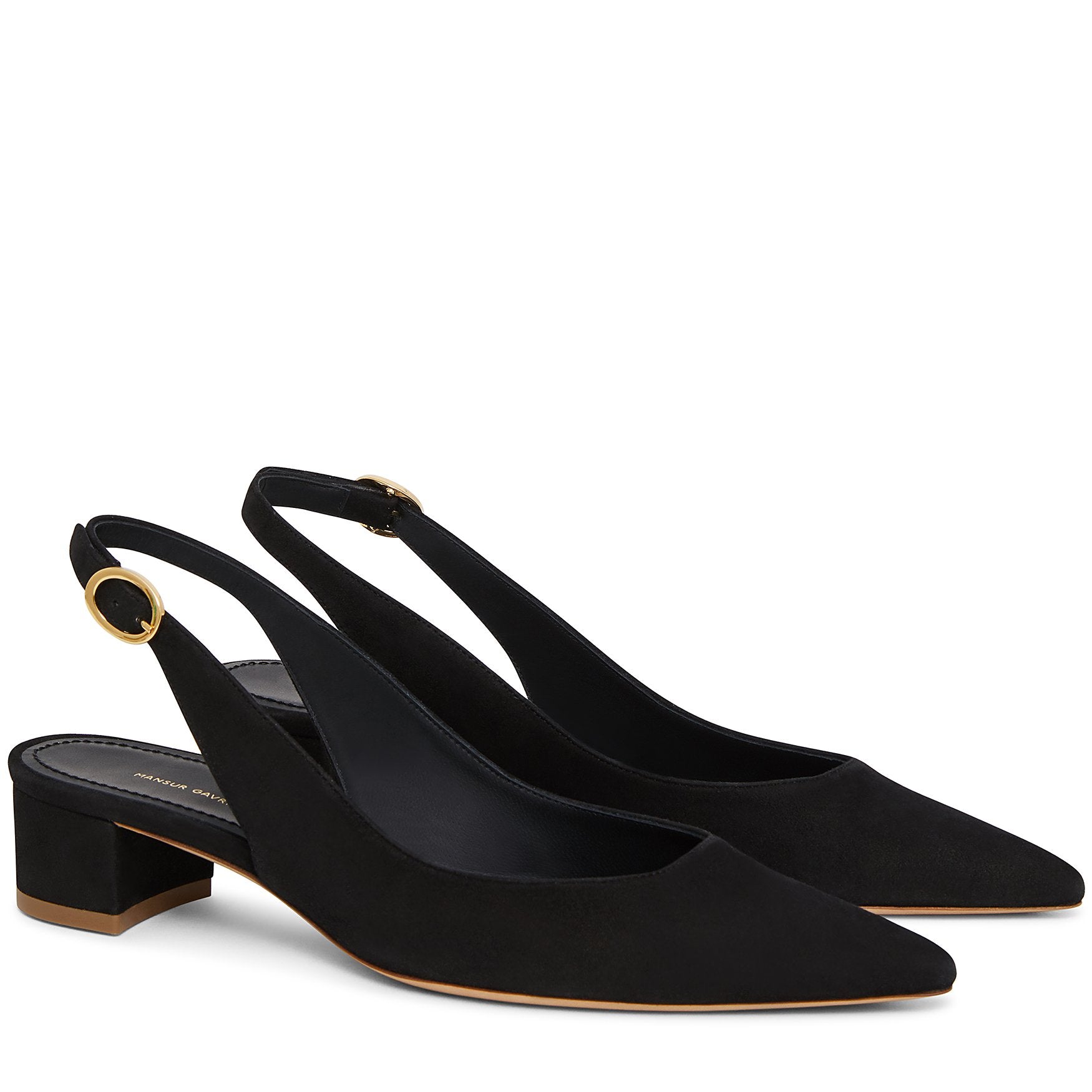 Suede Slingback Heel - Black - Mansur Gavriel. Designed in NYC, made in Italy.