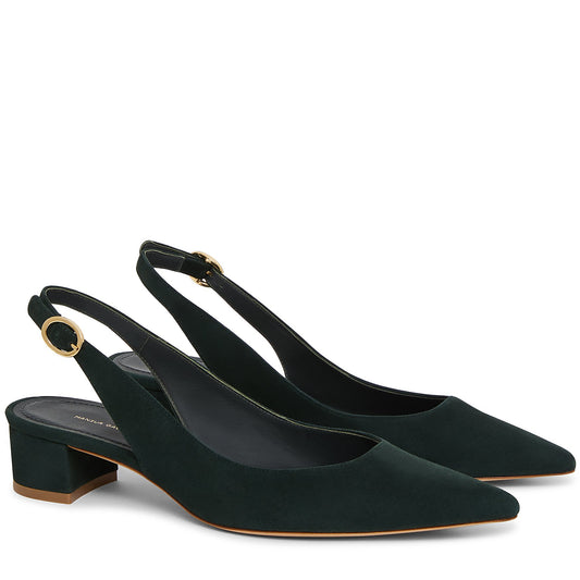 Suede Slingback Heel - Moss - Mansur Gavriel. Designed in NYC, made in Italy.