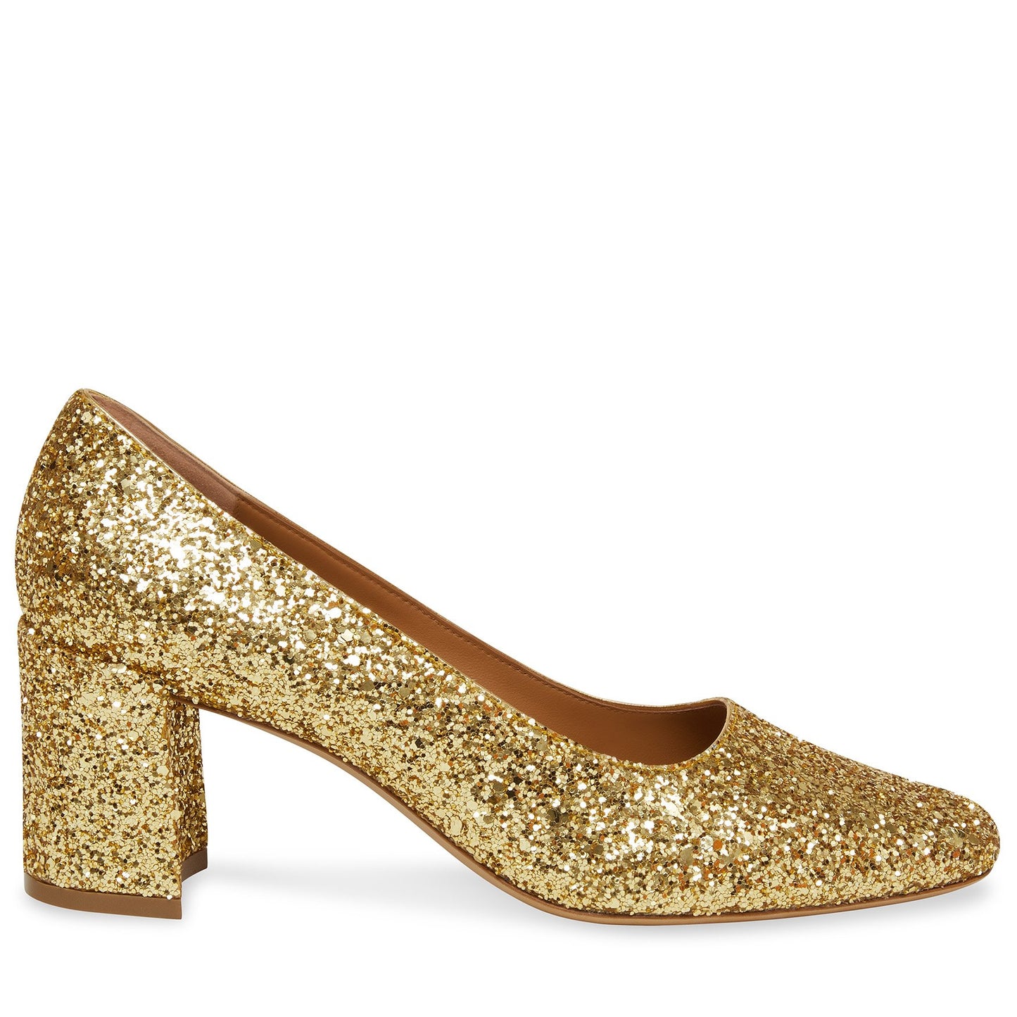 Glitter Square Toe Heel - Gold