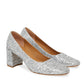 Glitter Square Toe Heel - Silver