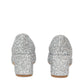 Glitter Square Toe Heel - Silver