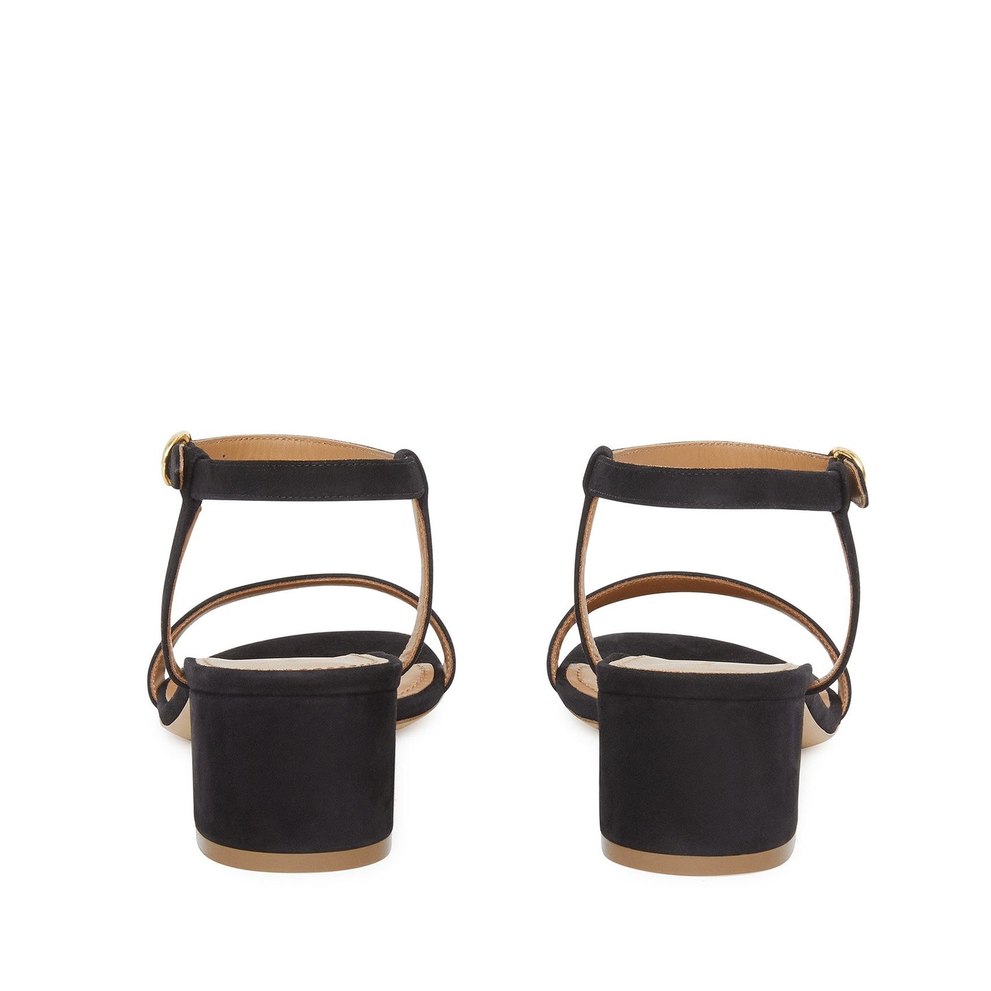 Suede 40mm Ankle Strap Sandal - Black